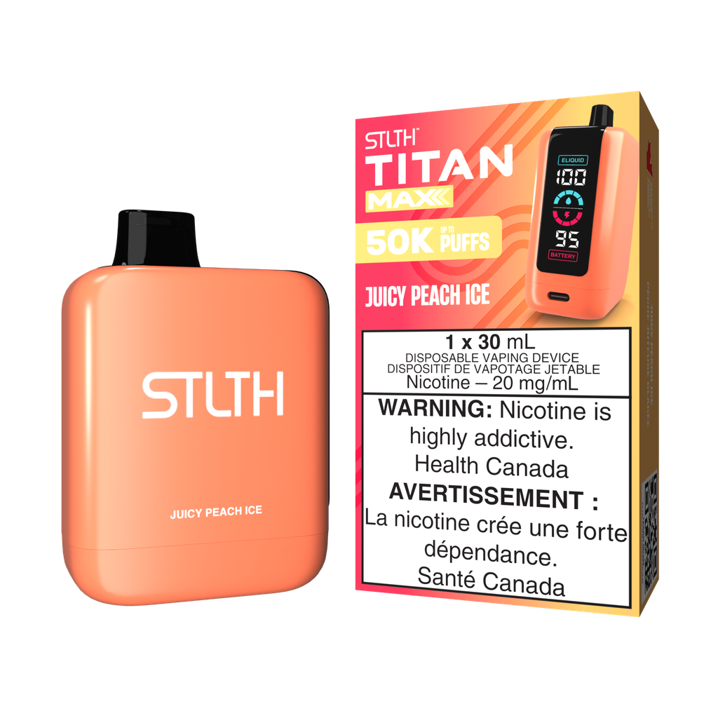 *AB* Disposable Vape STLTH Titan Max 50K Juicy Peach Ice Box of 4