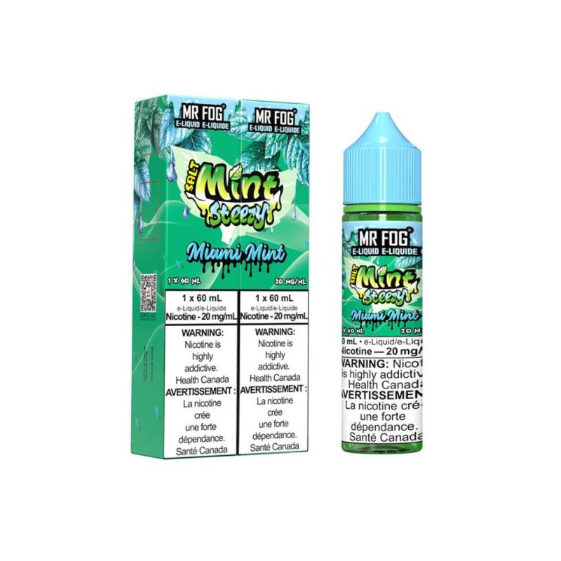 *AB* Nicotine Liquid Mr Fog Mint Steezy Salt 60ml Miami Mint