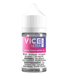 *AB* Nicotine Liquid Vice Ultra Salt 30ml Poppin' Peach Berry Ice