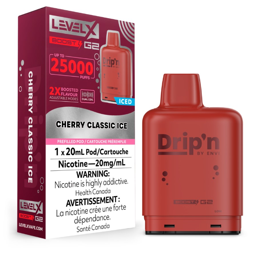 *AB* Nicotine Pod Drip'n Level X Boost G2 Cherry Classic Box of 6