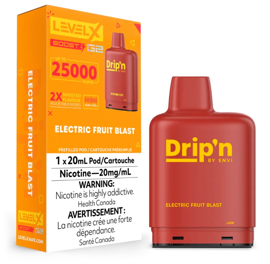 *AB* Nicotine Pod Drip'n Level X Boost G2 Electric Fruit Blast Box of 6