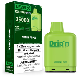 *AB* Nicotine Pod Drip'n Level X Boost G2 Green Apple Box of 6