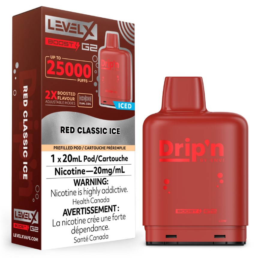 *AB* Nicotine Pod Drip'n Level X Boost G2 Red Classic Box of 6
