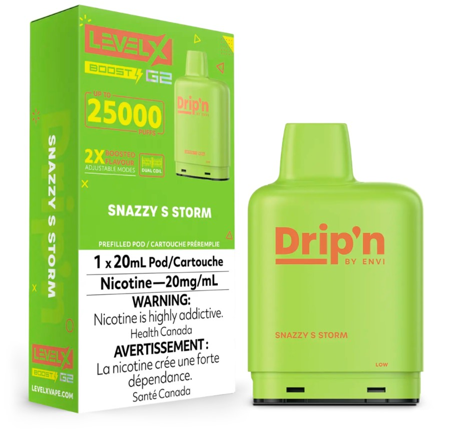 *AB* Nicotine Pod Drip'n Level X Boost G2 Snazzy S Storm Box of 6