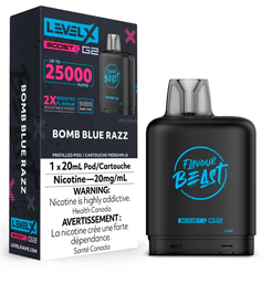 *AB* Nicotine Pod Flavour Beast Level X Boost G2 Bomb Blue Razz Box of 6