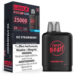 *AB* Nicotine Pod Flavour Beast Level X Boost G2 Sic Strawberry Iced Box of 6