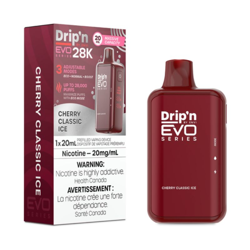 *FED* Disposable Vape Drip'n Envi EVO Series 28k Cherry Classic Box of 5