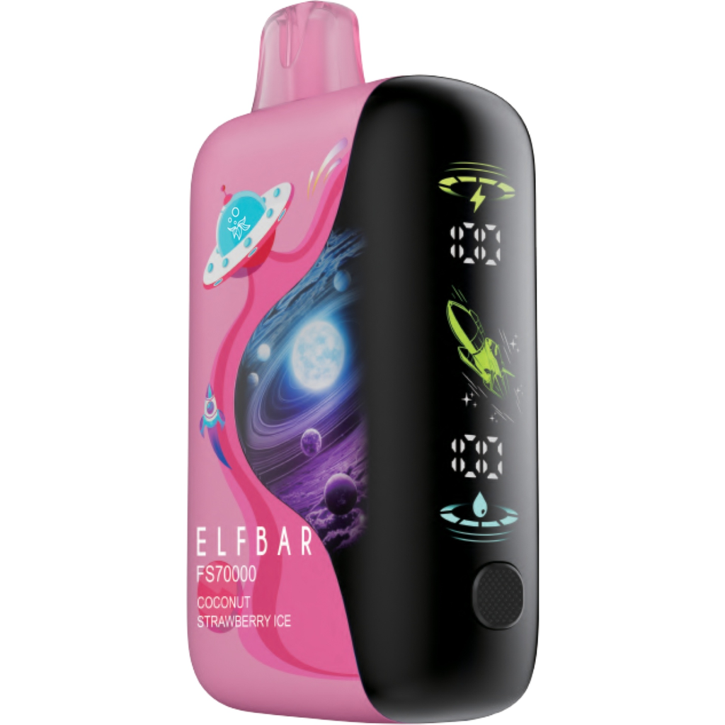 *FED* Disposable Vape Elf Bar FS70K Coconut Strawberry Ice Box of 4