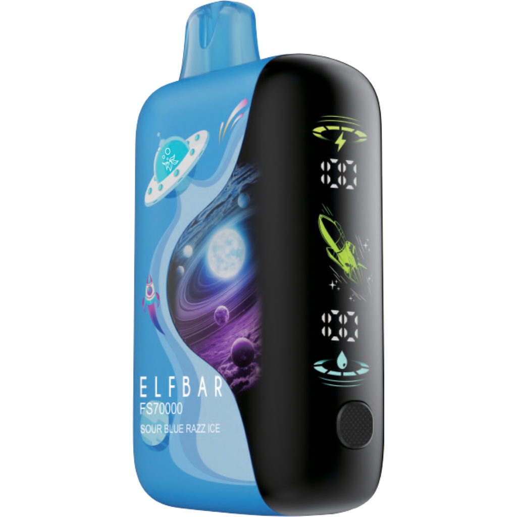 *FED* Disposable Vape Elf Bar FS70K Sour Blue Razz Ice Box of 4