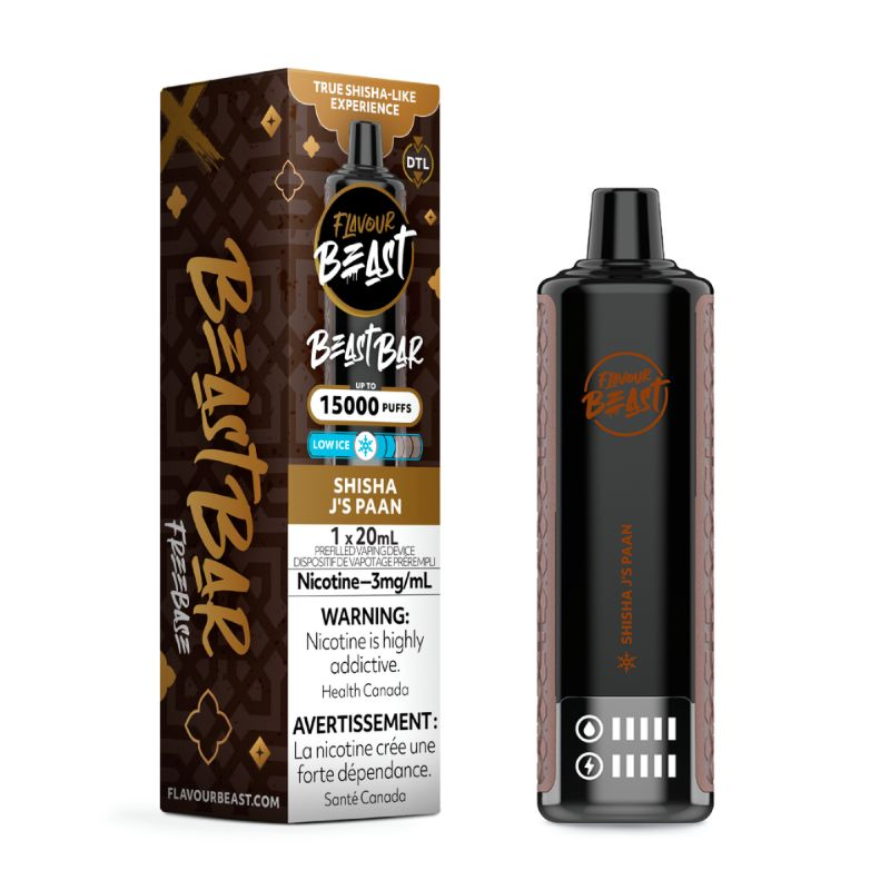 *FED* Disposable Vape Flavour Beast Beast Bar 15K Disposable Shisha J's Paan Low Ice Box of 6
