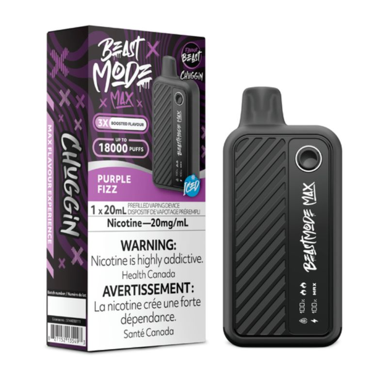 *FED* Disposable Vape Flavour Beast Beast Mode Max Chuggin' Purple Fizz Box of 5