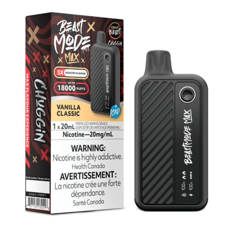 *FED* Disposable Vape Flavour Beast Beast Mode Max Chuggin' Vanilla Box of 5