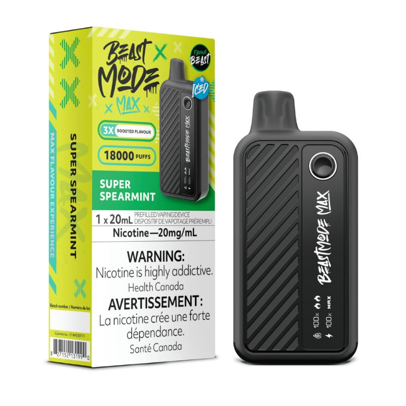 *FED* Disposable Vape Flavour Beast Beast Mode Max Super Spearmint Box ...