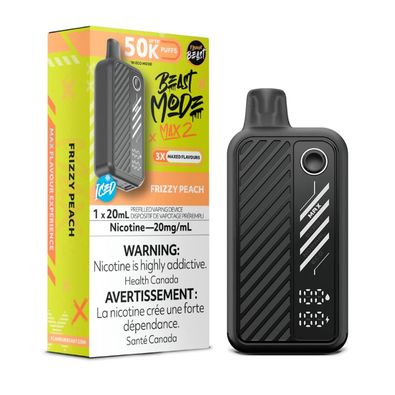 *FED* Disposable Vape Flavour Beast Mode Max 2 Frizzy Peach Box of 5