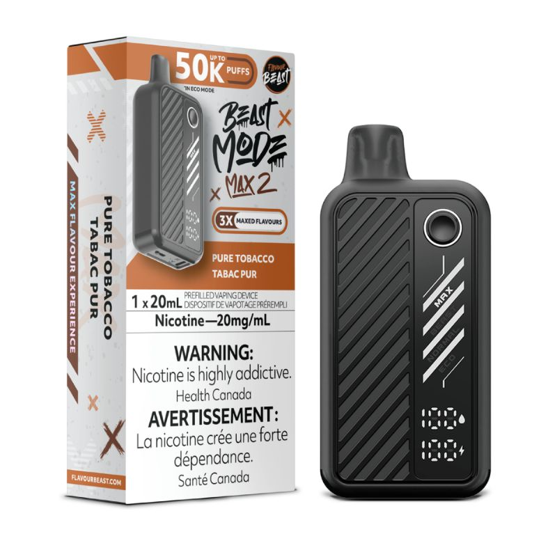 *FED* Disposable Vape Flavour Beast Mode Max 2 Pure Tobacco Box of 5