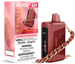 *FED* Disposable Vape Kraze Luna 42K Strawberry Cheese Delight Box of 5