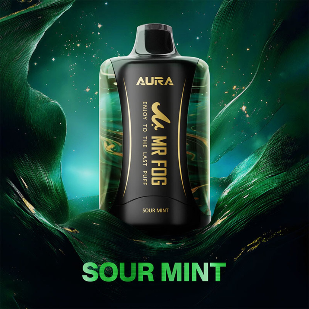 *FED* Disposable Vape Mr Fog AURA 60K Sour Mint Box of 5