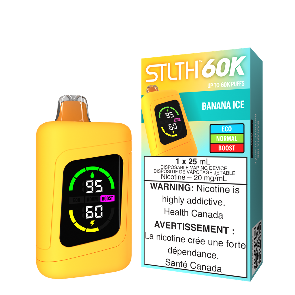*FED* Disposable Vape STLTH 60K Banana Ice Box of 4