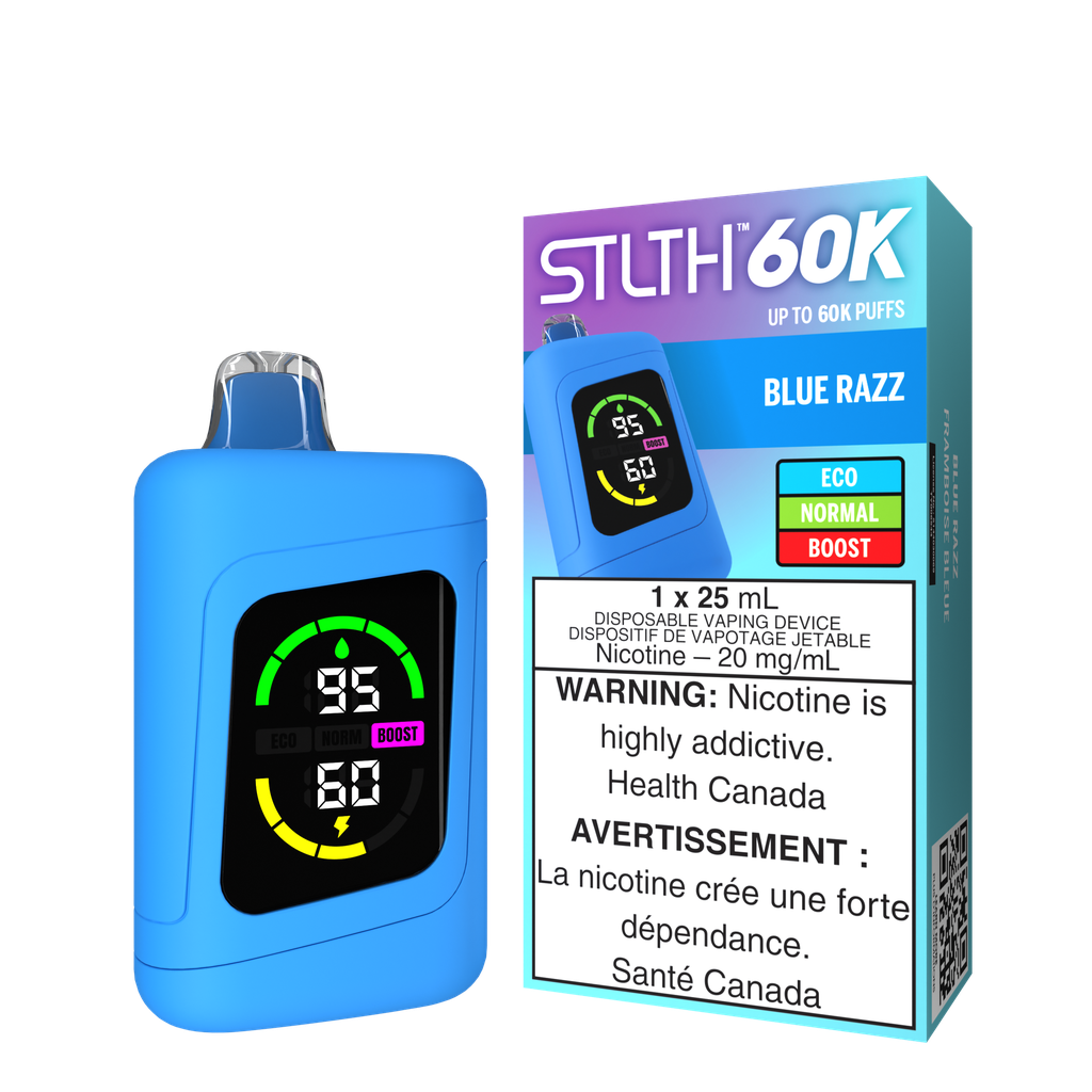 *FED* Disposable Vape STLTH 60K Blue Razz Box of 4