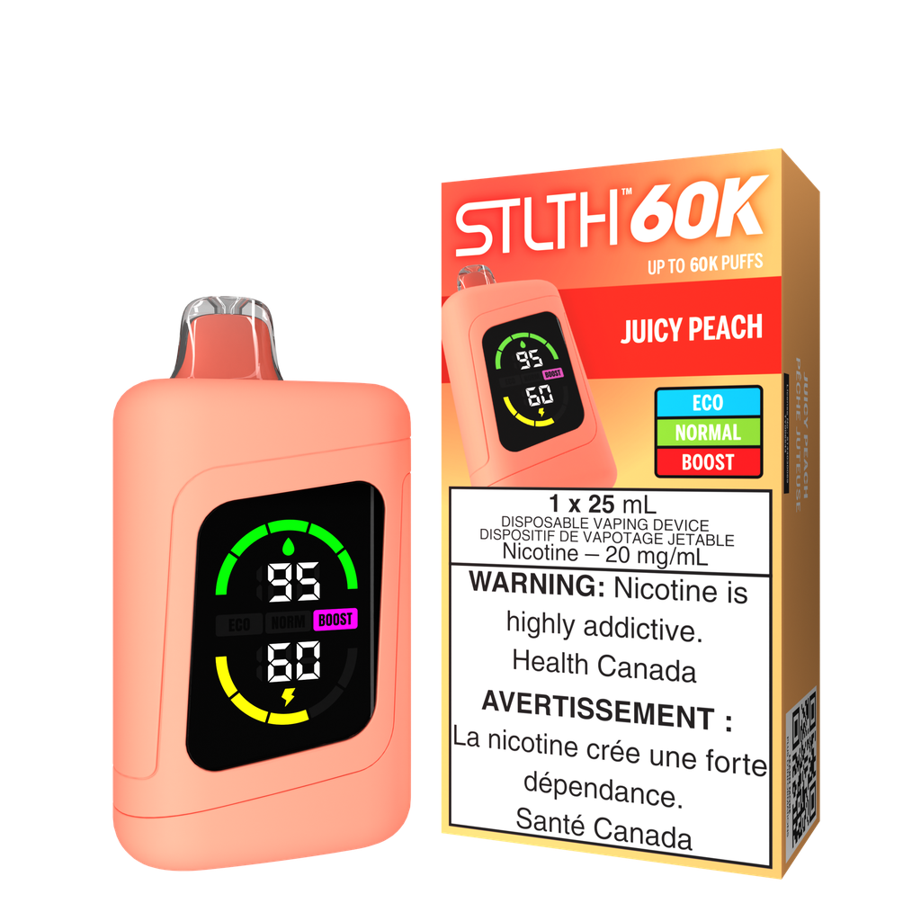 *FED* Disposable Vape STLTH 60K Juicy Peach Box of 4