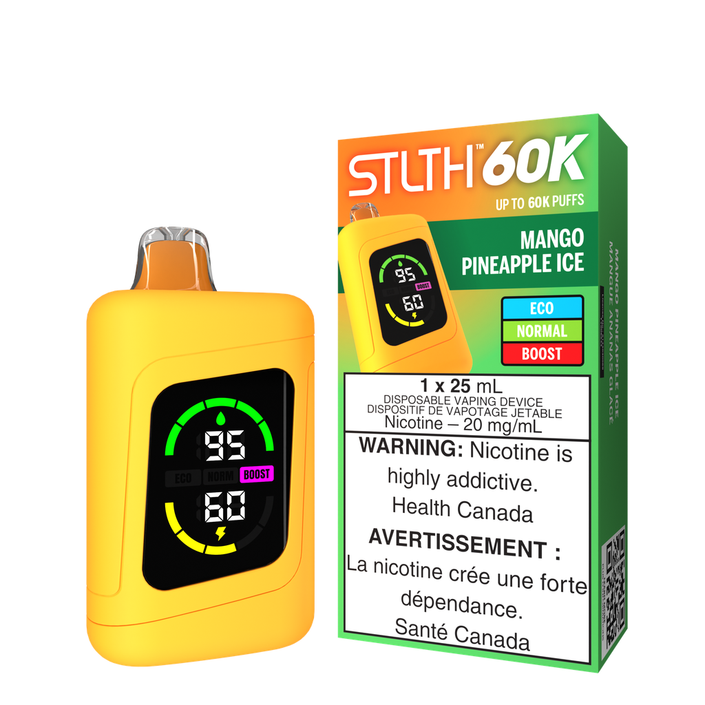*FED* Disposable Vape STLTH 60K Mango Pineapple Ice Box of 4
