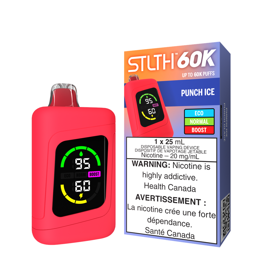*FED* Disposable Vape STLTH 60K Punch Ice Box of 4