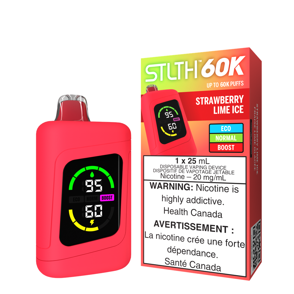 *FED* Disposable Vape STLTH 60K Strawberry Lime Ice Box of 4