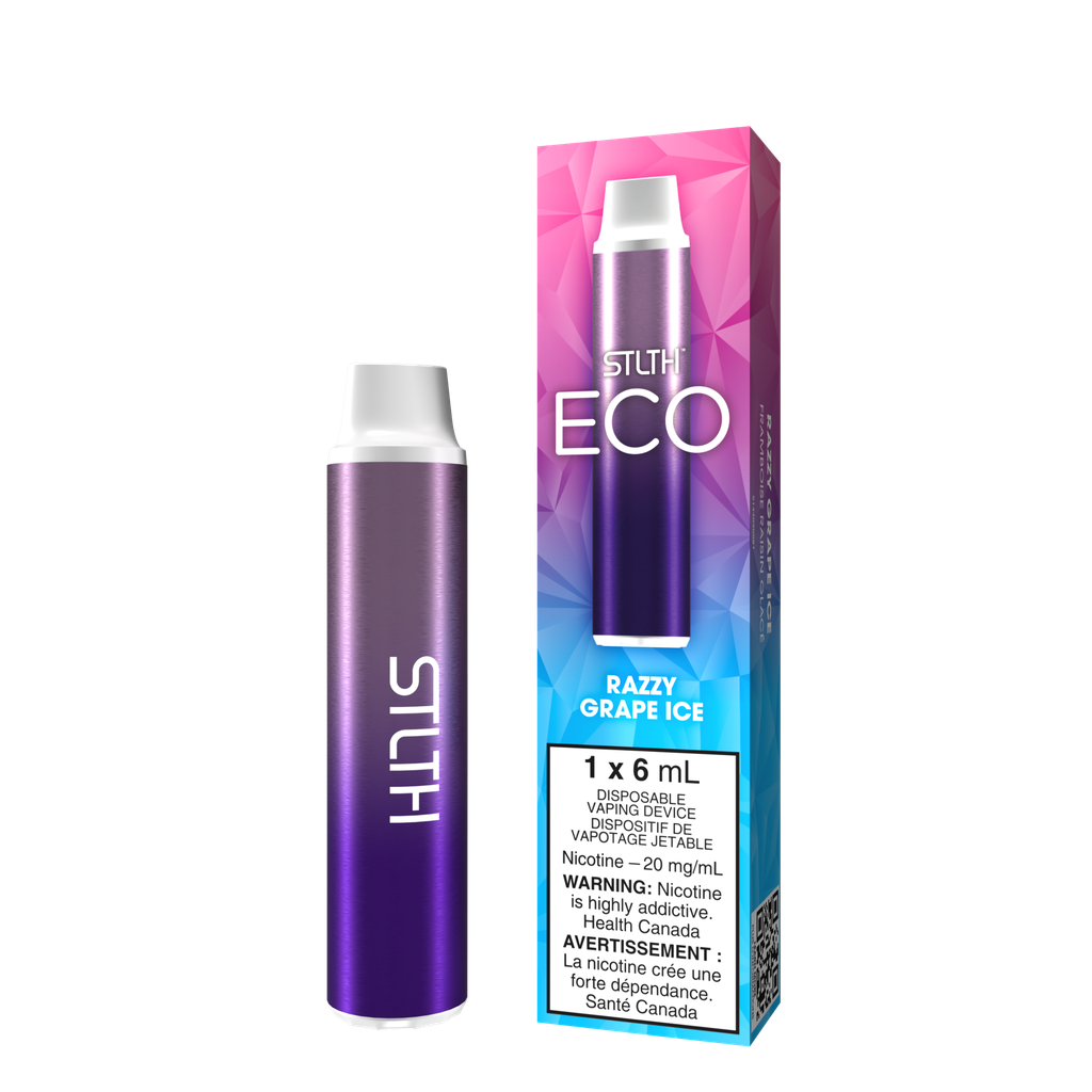 *FED* Disposable Vape STLTH ECO Razzy Grape Ice Box of 6
