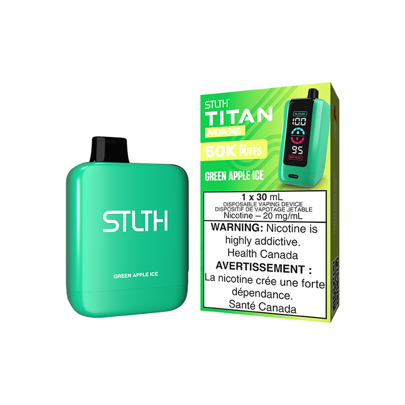 *FED* Disposable Vape STLTH Titan Max 50K Green Apple Ice Box of 4