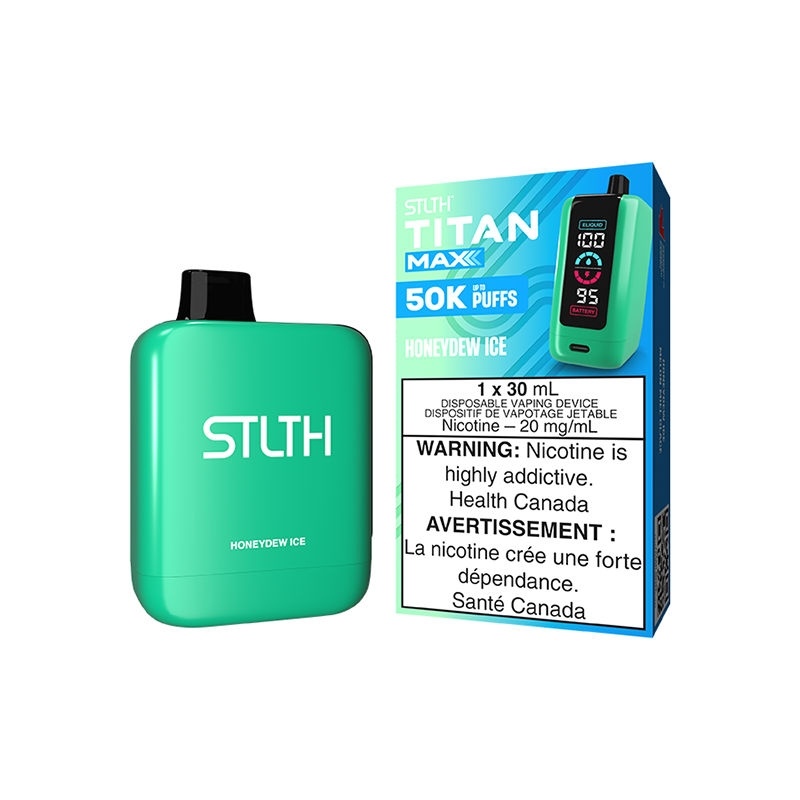 *FED* Disposable Vape STLTH Titan Max 50K Honeydew Ice Box of 4